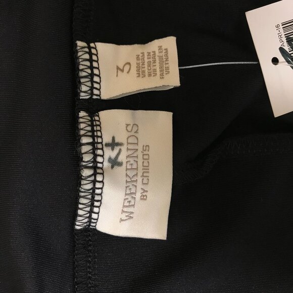 WEEKENDS BY CHICO'S -WOMEN'S 3 -BLACK POLYESTER BLEND MARESS SKORT SKIRT - Picture 7 of 10